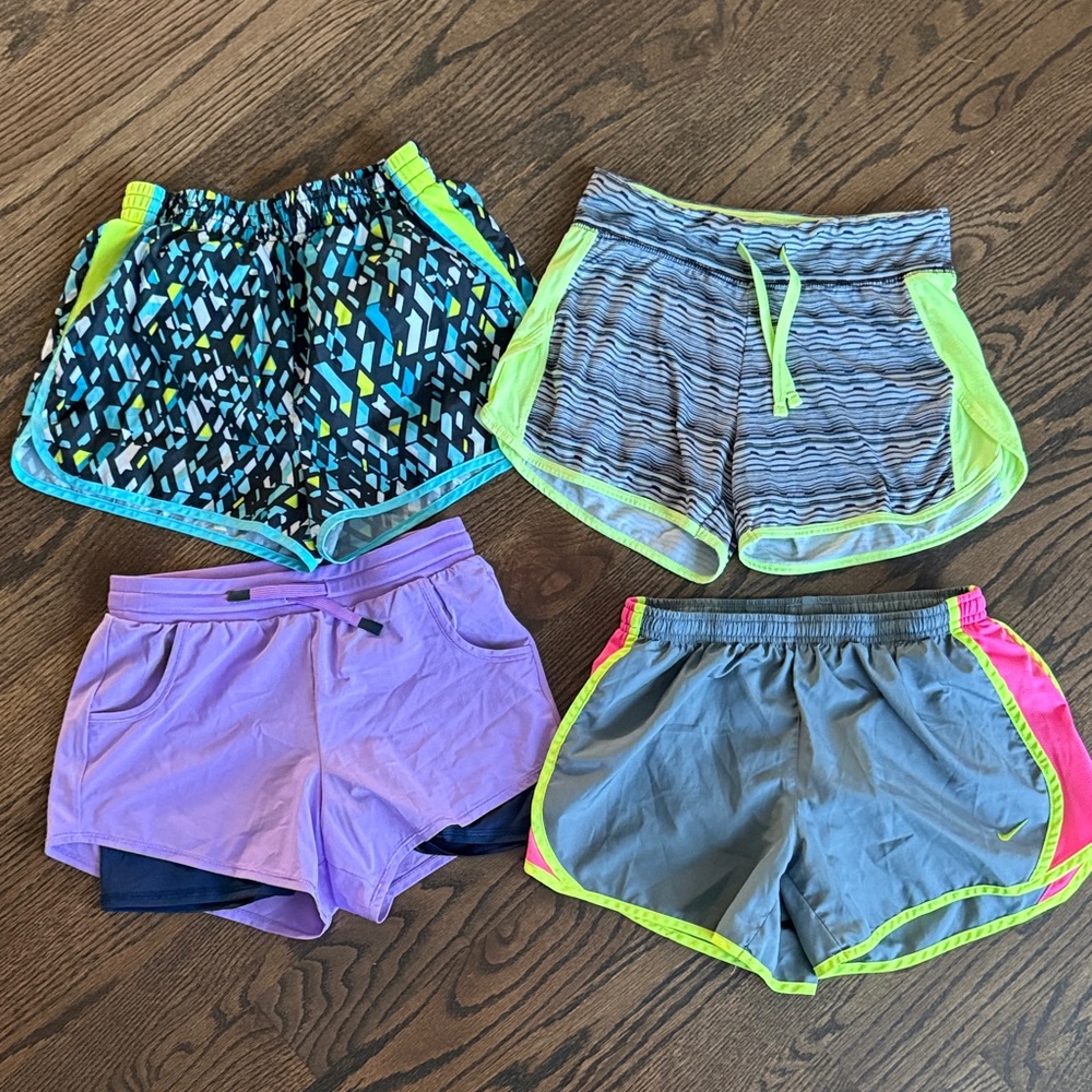 All in Motion Purple and Black Athletic Shorts